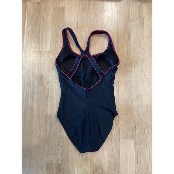 Speedo One Piece Women’s Black Swimsuit Swim Training Racing Size 12 - Picture 2 of 5